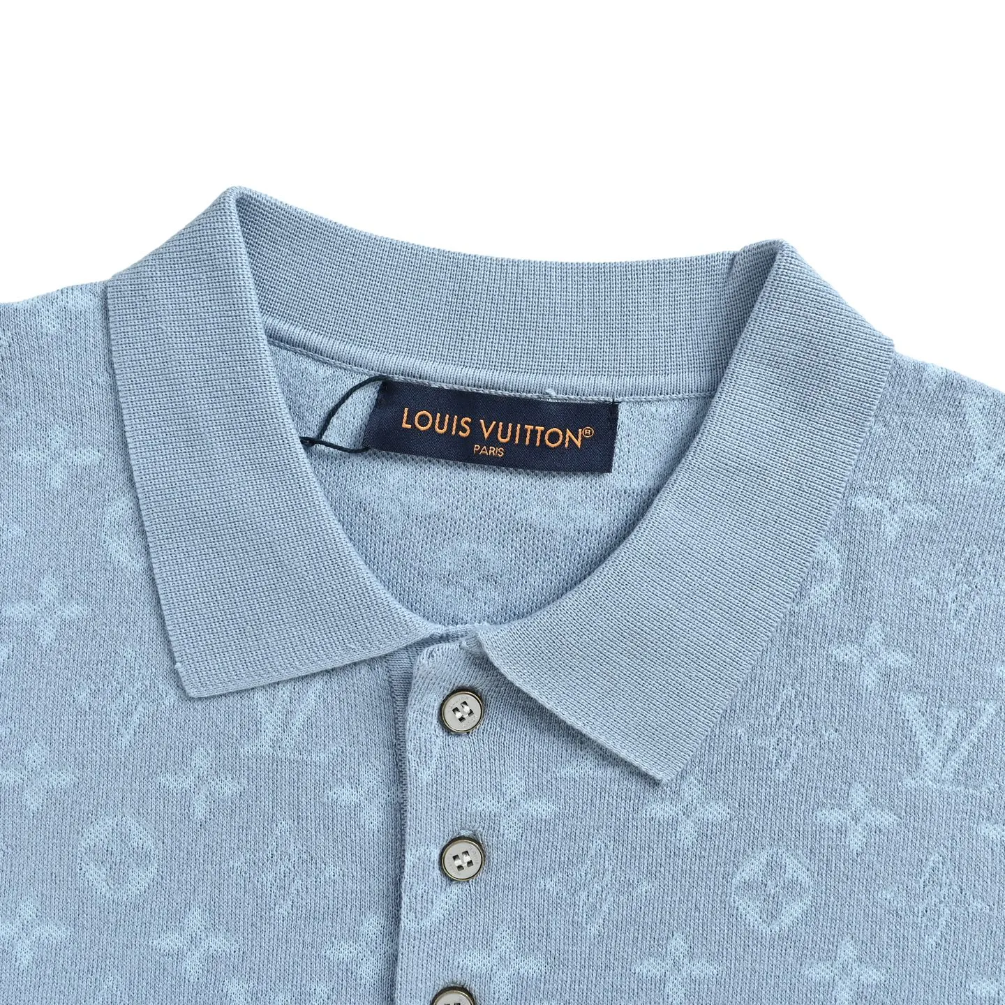 Louis Vuitton/Louis Vuitton 26ss dark pattern old flower jacquard knitted Polo short sleeves
